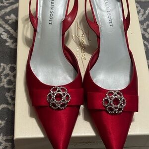 Karen Scott Red Heels with Glossy Finish